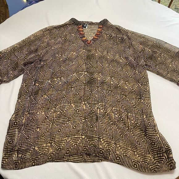 MIB Making It Big Brown Embellished Swimsuit Cover Up Plus Size 3X - Picture 1 of 9